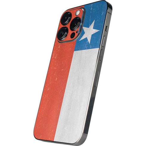 Chile Flag Distressed iPhone 15 Pro Skin